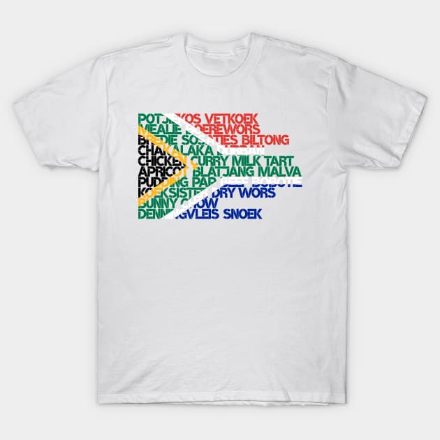 South Africa Food Map T-Shirt by BraaiNinja